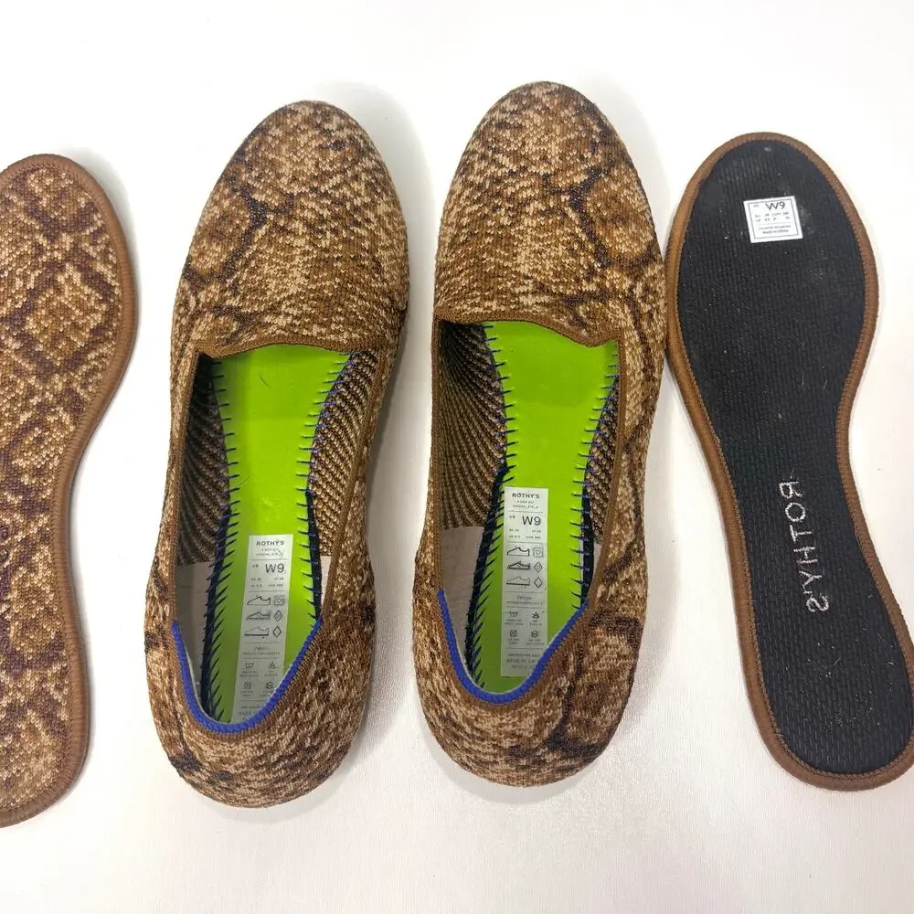 Rothy’s The Loafer Bronze Python Slip On 9